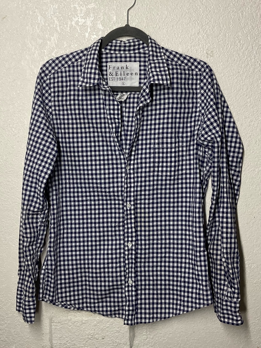Frank & Eileen Barry Women's Gingham
Check Blue/White Button Up Size L